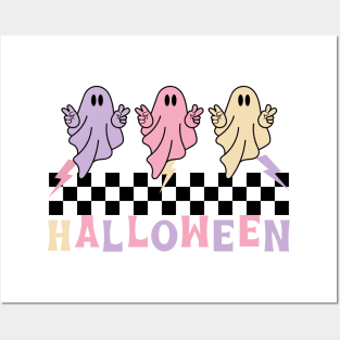 3 ghosts on Halloween Posters and Art